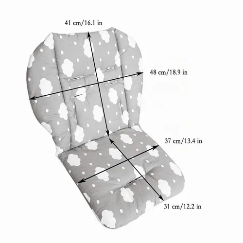 Vista 5 de Twoworld Cojín para asiento de silla alta para bebé, resistente y correas para silla alta (arnés de 5 puntos), 1 traje (nubes grises)