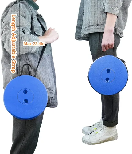 Vista 6 de Taburete plegable mejorado, ligero pero más resistente, con capacidad de carga, 400 libras, taburete plegable portátil para camping, pesca, Azul