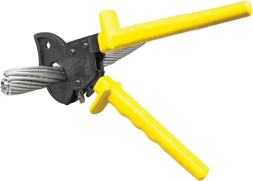 Vista 8 de Klein Tools 63607 Cortadores de cables, herramienta de corte de cable de alambre de trinquete corta cobre, aluminio y ACSR