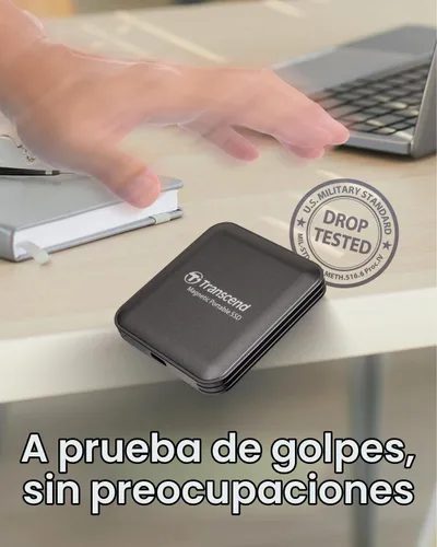 Vista 6 de Transcend 1TB ESD420 SSD magnético portátil hasta 2000MB/s USB3.2 Gen2x2 Oro champán