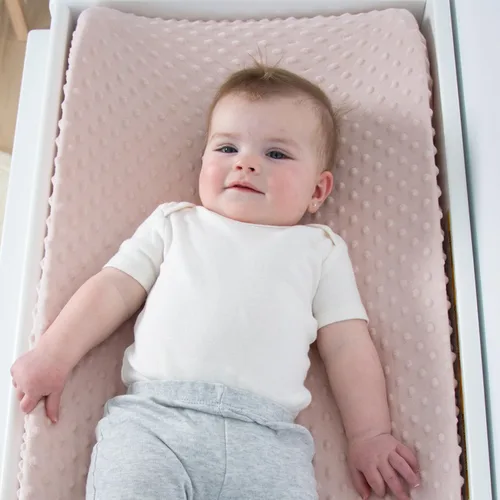 Vista 5 de The Peanutshell Minky Dot - Funda para cambiador de pañales, funda ultrasuave para colchoneta de bebé para niñas, se adapta a almohadillas
