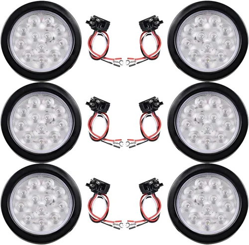 Vista 19 de Kit de tapones de cableado con cubierta de hule para luz trasera LED redonda de 4", 12 ledes, para RV, camioneta