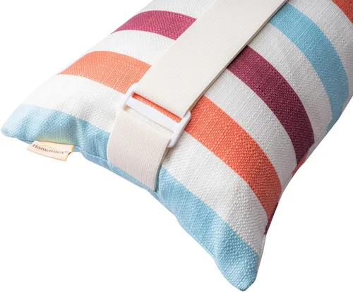 Vista 5 de Almohada para silla de playa al aire libre, almohadas para silla de piscina con inserto y rayas elásticas ajustables para sillón reclinable