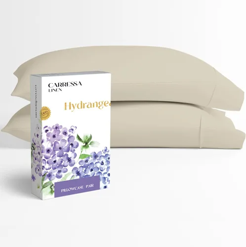 Vista 29 de Carressa Linen - Juego de sábanas 100% algodón de 600 hilos