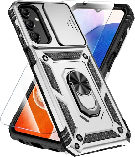 Vista 30 de SunStory Funda compatible con Samsung Galaxy A17 5G con protector de pantalla HD, cubierta de cámara deslizante y soporte de anillo giratorio, a
