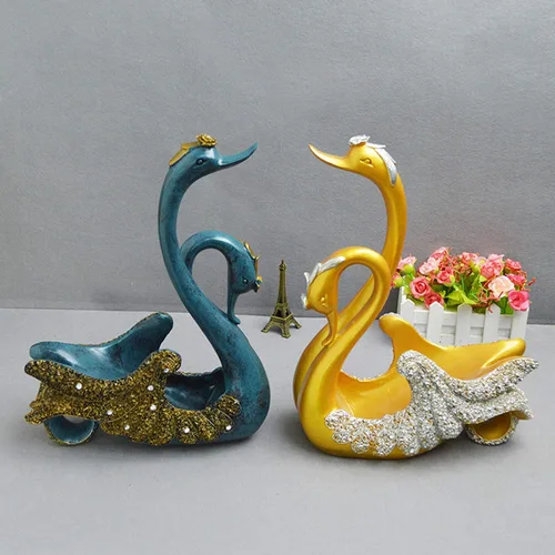 Vista 8 de Fantes Soporte para vino de cisne, soporte para botellas, mostrador, soporte de almacenamiento para boda, fiesta, decoración del hogar (cisne azul)