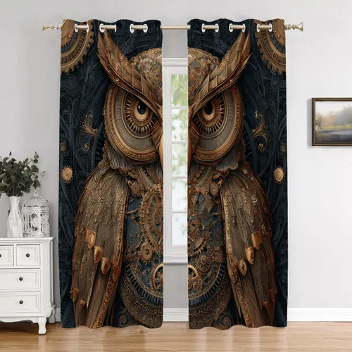 Vista 24 de Maritime Ocean Blackout Tier Curtains, Anchors Nautical Art Half Window Drapes for Kitchen with Rod Pocket,Room Darkening 2 Pack 26X24 Inches