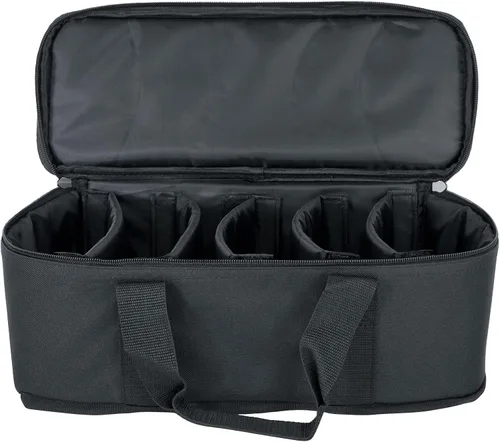 Vista 4 de Rockville MINI RF BAG - Funda de transporte para 5 luces MINI RF o IR, interior acolchado, divisores ajustables, perfecto para transporte