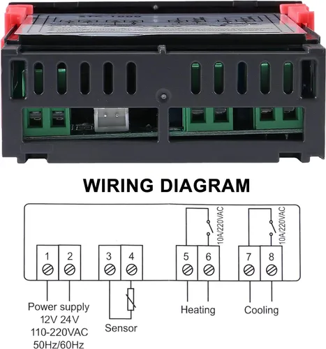 Vista 3 de 2 unids STC-1000 controlador de temperatura digital 12 V termostato incubadora termorregulador relé calefacción refrigeración con sensor cable
