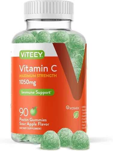 Vista 6 de Viteey - Gomitas masticables de vitamina C para adultos, 700 mg de fuerza extra Suplemento de apoyo inmunológico - Vegano, sin gluten - 60