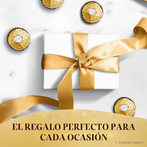 Vista 5 de Ferrero Rocher Chocolate Candy, 16 chocolates con leche de avellana, 7