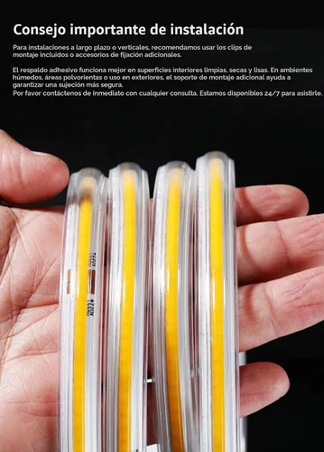 Vista 9 de Tira de luces LED COB de 20 pies RGB Smart IC, IP67 impermeable al aire libre, regulable
