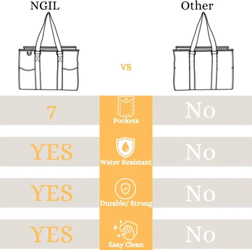 Vista 6 de Bolso de mano NGIL con cierre superior y bolsillos exteriores para mujeres trabajadoras, profesoras, enfermeras y madres, diseño en EE. UU