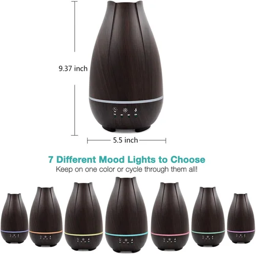 Vista 4 de HealthSmart - Difusor de aceite esencial, humidificador de niebla fría y difusor de aromaterapia con tanque de 16.9 onzas, ideal para habitaciones