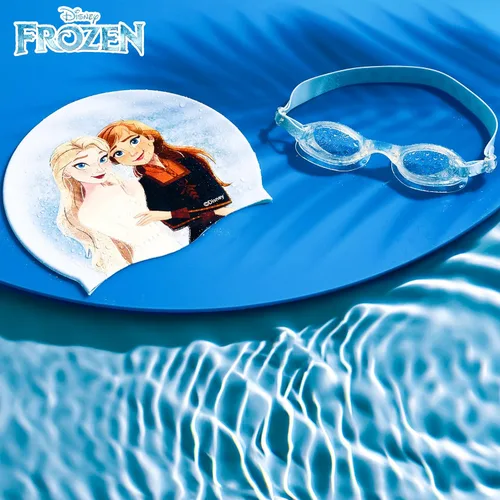 Vista 2 de Disney Children's Swim Goggles and Swim Cap Set Anti-Fog UV Protection