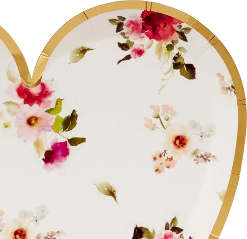 Vista 2 de C.R. Gibson Platos de almuerzo con forma de corazón dorado con forma de corazón, 8 unidades (TW13-25403), mediano