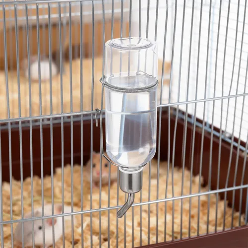 Vista 3 de Angoily Botella de agua colgante de 2.75 onzas, dispensador automático de agua para mascotas para animales pequeños, conejo, gato, pájaro