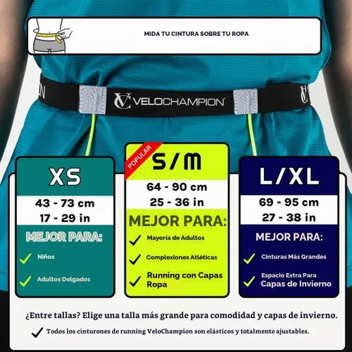 Vista 8 de VeloChampion - Cinturón para correr de triatlón con número de carrera, talla XS, 1 paquete