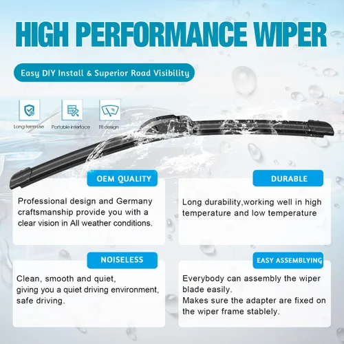 Vista 4 de VTOGOI® Juego de limpiaparabrisas de repuesto para Toyota FJ Cruiser 2007-2014, juego de limpiaparabrisas delanteros y traseros de calidad original