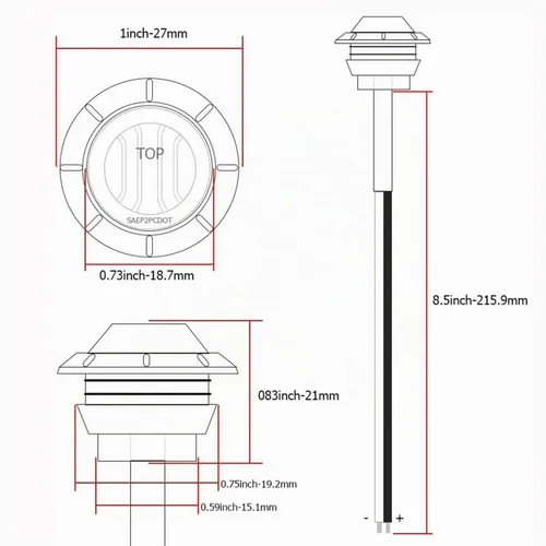 Vista 7 de PSEQT 3 luces LED redondas para cubierta interior, travesaño de cortesía, luz de utilidad para escalones marinos, iluminación impermeable para Azul