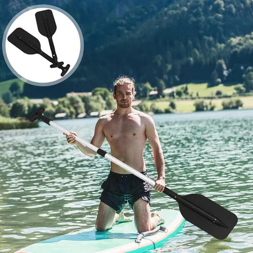 Vista 6 de LIOOBO Telescopic Kayak Paddle - 2Pcs Plastic Aluminum Canoe Oar, Boating Accessories River Tubing Paddles