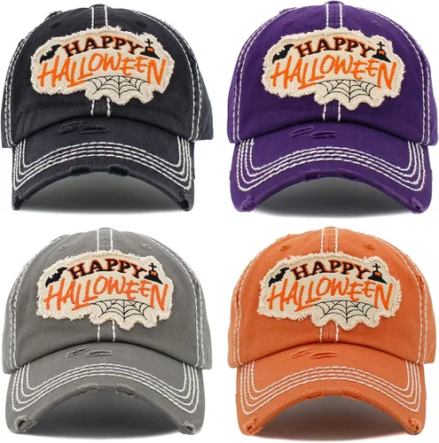 Vista 2 de ScarvesMe Gorra de béisbol de punto desgastado vintage lavado de bruja mala para mujer