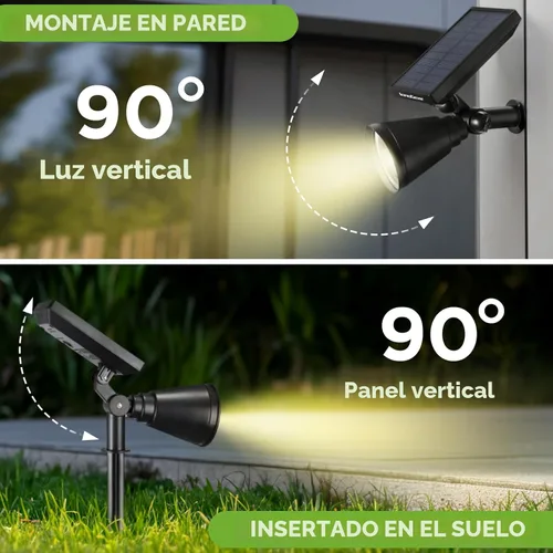 Vista 6 de InnoGear 1 foco solar al aire libre para poste de bandera jardín patio Blanco cálido