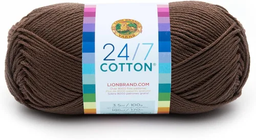 Vista 33 de Lion Brand Yarn - Hilo ligero 24/7 de algodón para tejer, hacer ganchillo y manualidades, Ámbar, paquete de 1 Light Worsted 100% Mercerized Cotton