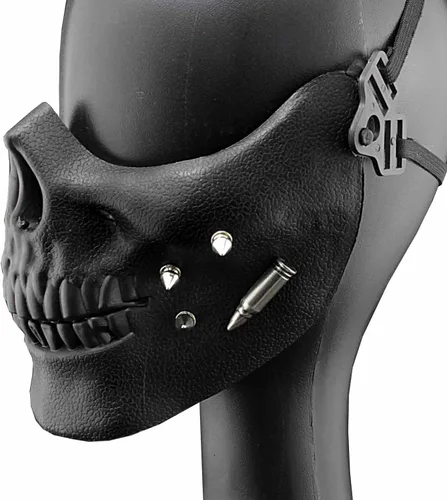 Vista 4 de Spike Skull Mascarilla Cosplay Custome Performance Rock Mask Negro