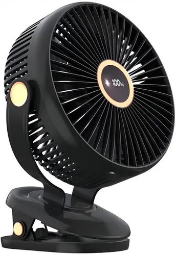 Vista 10 de Ventilador compacto con clip, ventilador portátil recargable de 6 pulgadas para exteriores, asiento de automóvil, gimnasio, color negro