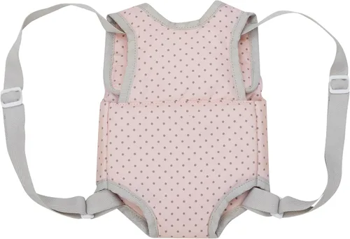 Vista 7 de Olivia's Little World Conjunto de Portabebés y Asiento de Coche de Muñeca Bebé Princesa de Lunares, Rosa/Gris Rosa/Gris