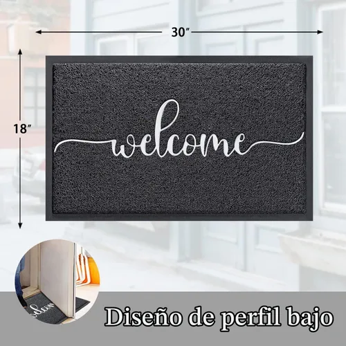 Vista 3 de AAZZKANG Felpudo de bienvenida para interiores y exteriores Negro