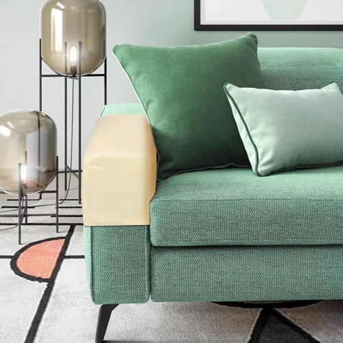 Vista 6 de BESPORTBLE 2 fundas de tela elástica para reposabrazos de sofá, fundas para reposabrazos de sillón, antimanchas, lavable, protector de muebles Beige