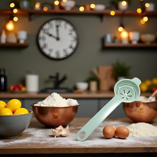 Vista 2 de Herramienta separadora de yema de huevo verde claro, herramienta de cocina para hornear huevo de grado alimenticio, herramientas de cocina de huevo