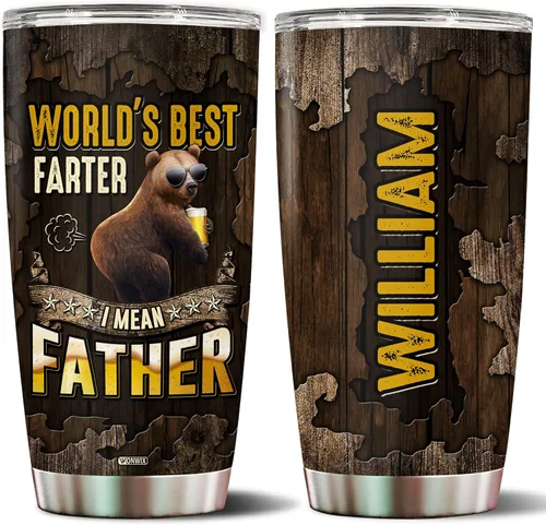 Vista 10 de Vaso personalizado de regalo para papá, regalos para padrastro de hija, hijo, niños, cumpleaños, Navidad, día del padre, regalo para padrastro, taza