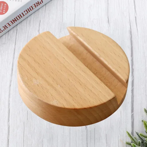 Vista 8 de Cabilock Soporte de madera para teléfono móvil, base redonda, soporte de escritorio para teléfono celular, compatible con teléfonos inteligentes