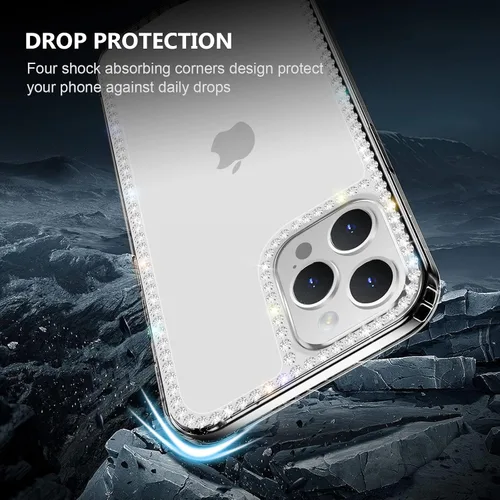 Vista 6 de Compatible con iPhone SE 2022/iPhone SE 2020/iPhone 7/iPhone 8 transparente para mujeres y niñas con purpurina 3D brillante brillante de lujo