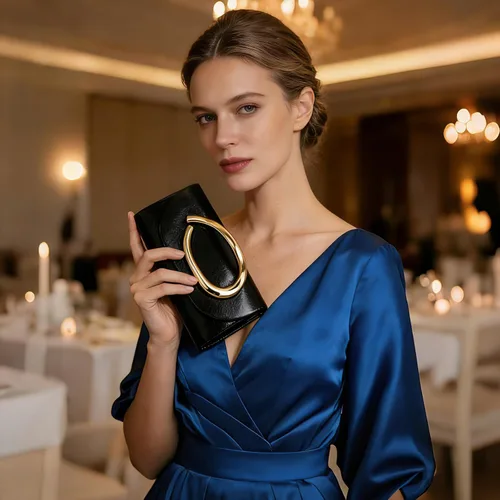 Vista 9 de MYHOZEE Bolso de mano para mujer, de cuero vegano, formal, elegante, para boda, bolso de mano de moda, con asa dorada