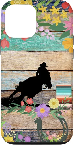 Vista 16 de Cute Serape Spring Flower Rodeo Western Horse Barrel Racing Case for iPhone 17