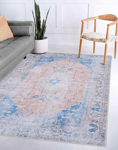 Vista 22 de GLN Rugs Bohemian - Troy - Alfombra de felpilla lavable a máquina, bohemio, lavable, antideslizante, alfombra de área de felpilla de pelo bajo