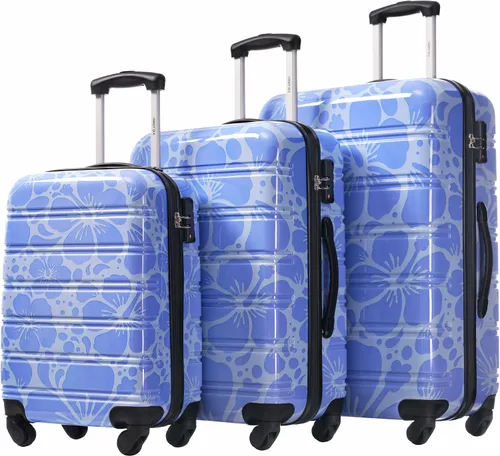 Vista 354 de Merax Juego de equipaje rígido con maletas de viaje ligeras y duraderas, Verde azul antiguo, 5 piezas (20/24/28/Db/Tb)