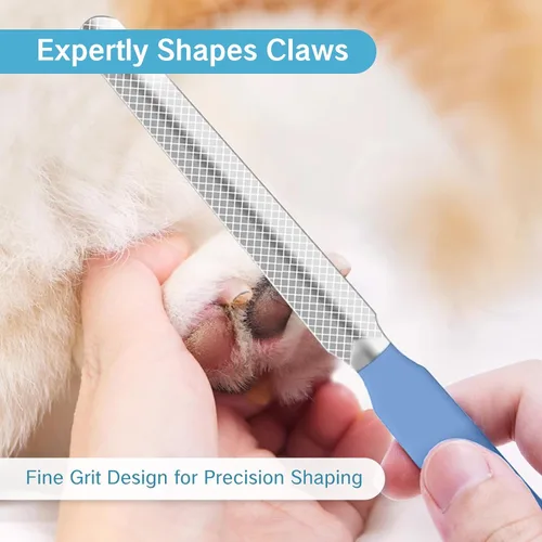 Vista 3 de NIIIYTYB 3 limas de uñas de perro profesionales de metal para perros, gatos, herramienta de aseo de uñas para alisar bordes ásperos, lima de Azul