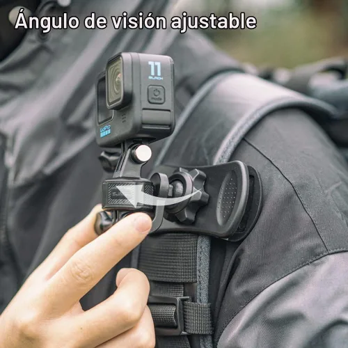 Vista 3 de Soporte magnético para correa de mochila con clip rápido y adaptador magnético, soporte para clip de correa de hombro y cinturón compatible