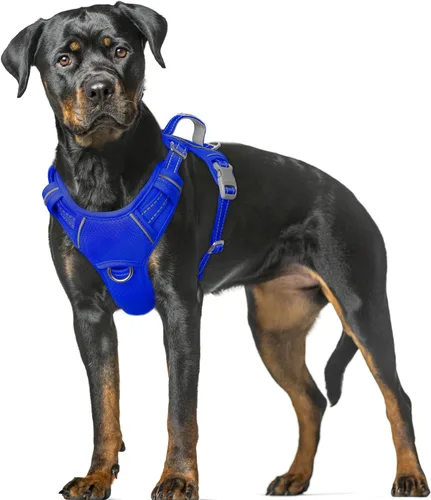Vista 103 de BARKBAY Arnés para Perro Sin Tirones Talla Grande Arnés Reflectante para Perro con Clip Frontal y Asa de Control Fácil para Caminar Entrenar Correr