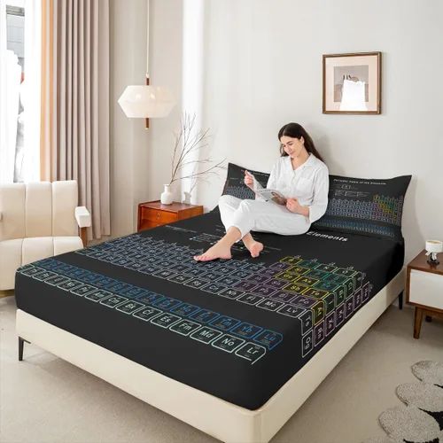 Vista 23 de Sábana bajera de galaxia tamaño individual, juego de ropa de cama con purpurina degradado para niños, niñas, niños y mujeres, decoración