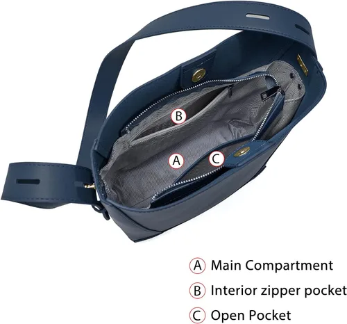 Vista 4 de FOXLOVER Minimalism - Bolso de hombro estilo hobo de cuero para mujer, bolso de mano para mujer pequeña