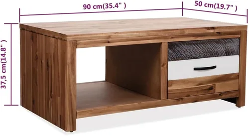 Vista 3 de Mesa de centro ajustable con compartimentos ocultos y estantes de almacenamiento ajustables, adecuada para sala de estar, oficina, balcón, madera