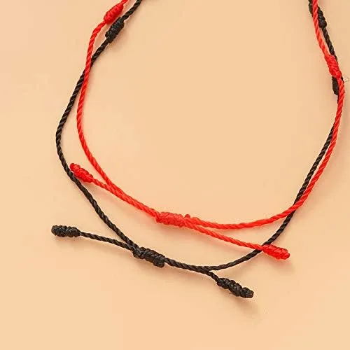 Vista 4 de Gargantilla con colgante de ojo malvado azul, collar de la suerte de cuerda de cuero para mujer