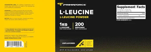 Vista 5 de Primaforce L-leucina en polvo puro 2.2 lbs (2.2 libras) - Sin OMG, sin gluten, 200 porciones
