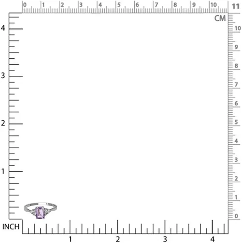 Vista 2 de Silvershake Anillo de compromiso de plata de ley 925 chapada en oro blanco o amarillo con piedra natal con forma octágona, de 0.276 x 0.197 in